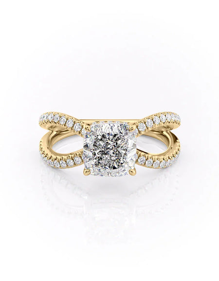 The Zoey Cushion Yellow Gold 14k, The Zoey Cushion Yellow Gold 18k