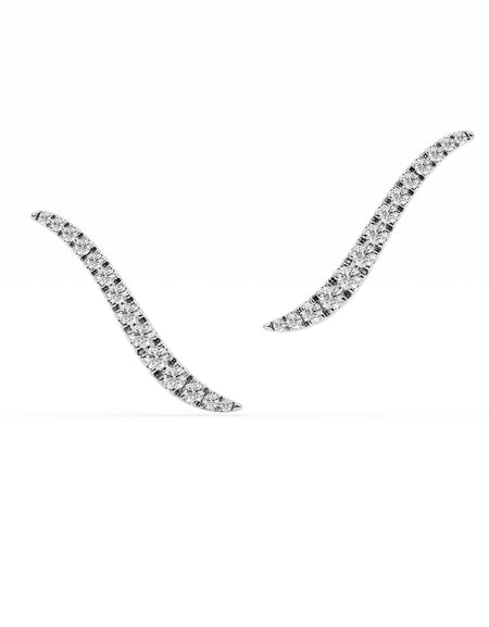 14K White Gold Wavy Climbers