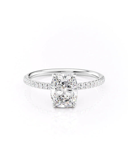 Elongated Cushion White Gold 14K The Low Profile Kamellie, Elongated Cushion White Gold 18K The Low Profile Kamellie