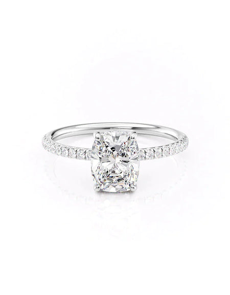 Elongated Cushion White Gold 14K The Low Profile Kamellie, Elongated Cushion White Gold 18K The Low Profile Kamellie