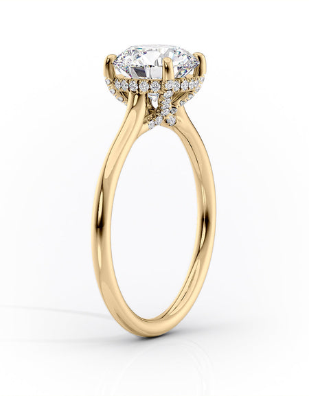 Elongated Cushion Yellow Gold 14K The Ellie, Elongated Cushion Yellow Gold 18K The Ellie