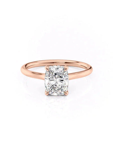 Elongated Cushion Rose Gold 14K The Ellie, Elongated Cushion Rose Gold 18K The Ellie