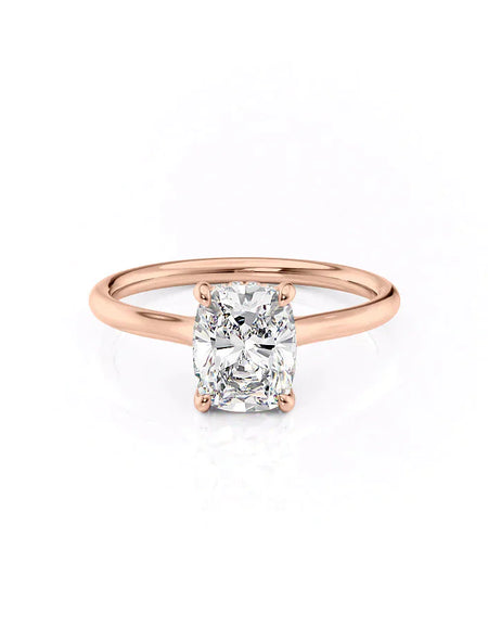 Elongated Cushion Rose Gold 14K The Ellie, Elongated Cushion Rose Gold 18K The Ellie