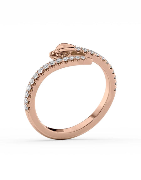 14k Rose Gold Curly Snake
