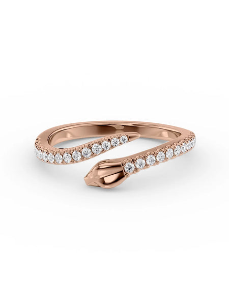 14k Rose Gold Curly Snake