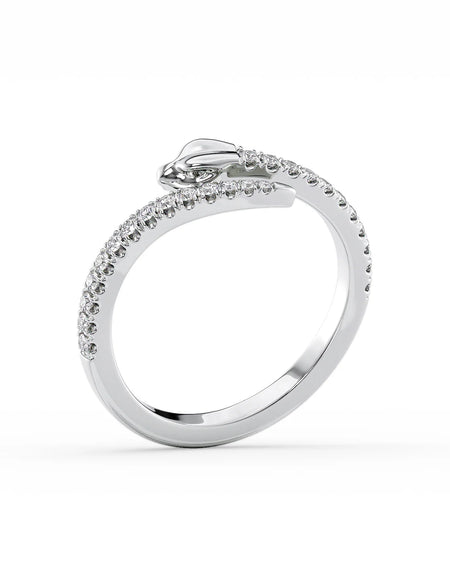 14k White Gold Curly Snake