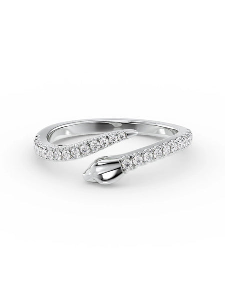 14k White Gold Curly Snake