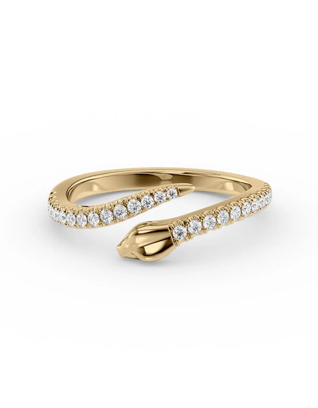14k Yellow Gold Curly Snake