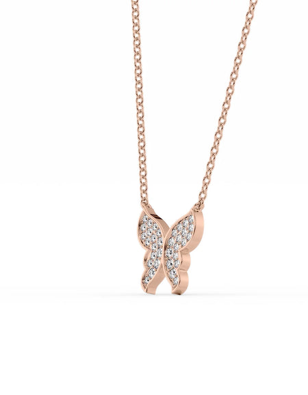 14k Rose Gold Butterfly Pendant