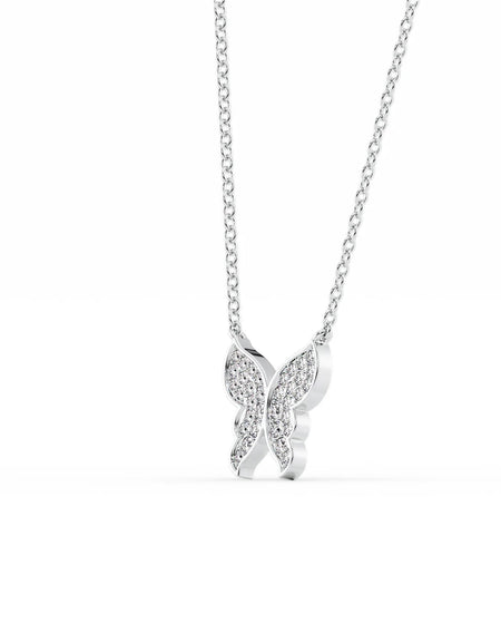 14k White Gold Butterfly Pendant