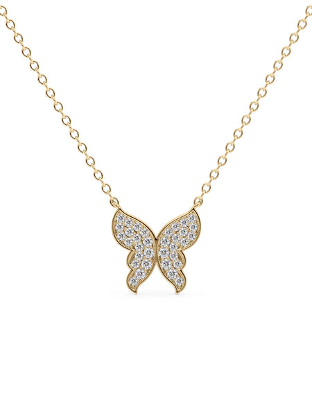 14k Yellow Gold Butterfly Pendant