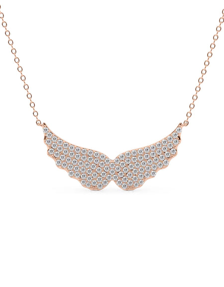 14k Rose Gold Angel Wings Pendant