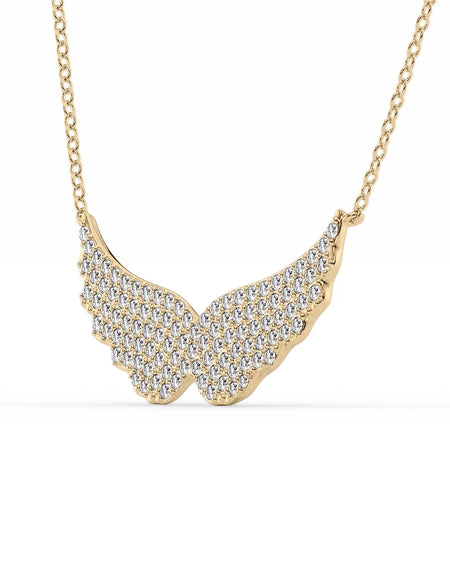 14k Yellow Gold Angel Wings Pendant
