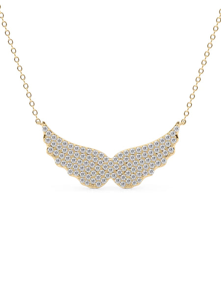 14k Yellow Gold Angel Wings Pendant