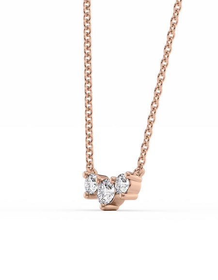 14k Rose Gold Three Stone Pendant