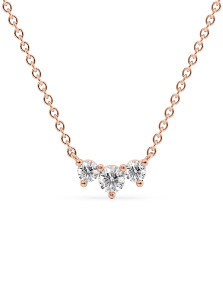 14k Rose Gold Three Stone Pendant