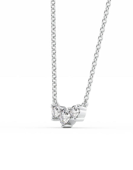 14k White Gold Three Stone Pendant