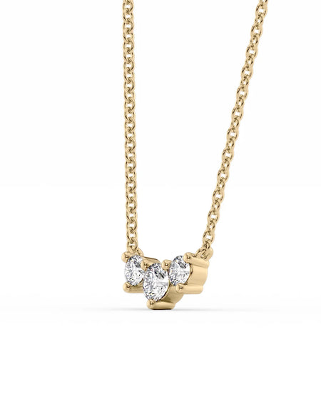 14k Yellow Gold Three Stone Pendant