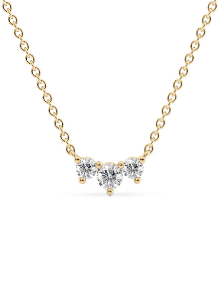 14k Yellow Gold Three Stone Pendant