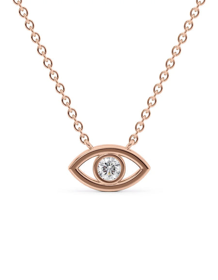 14k Rose Gold Evil Eye Pendant