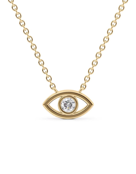 14k Yellow Gold Evil Eye Pendant