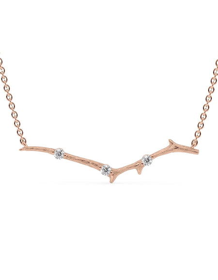14k Rose Gold Small Textured Twig Pendant