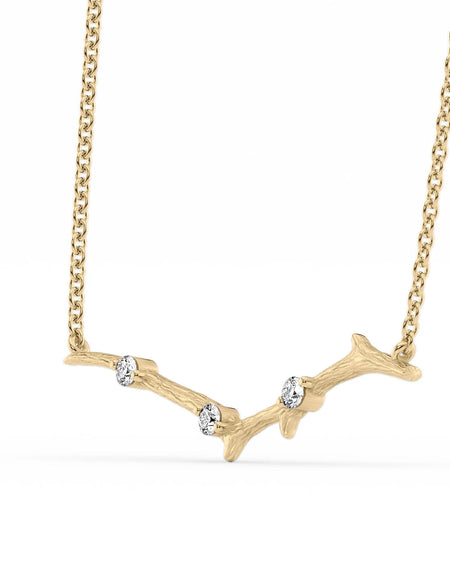 14k Yellow Gold Small Textured Twig Pendant