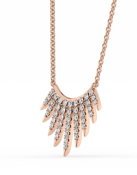 14k Rose Gold Pave Diamond Pendant