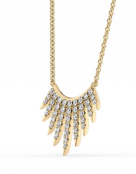 14k Yellow Gold Pave Diamond Pendant