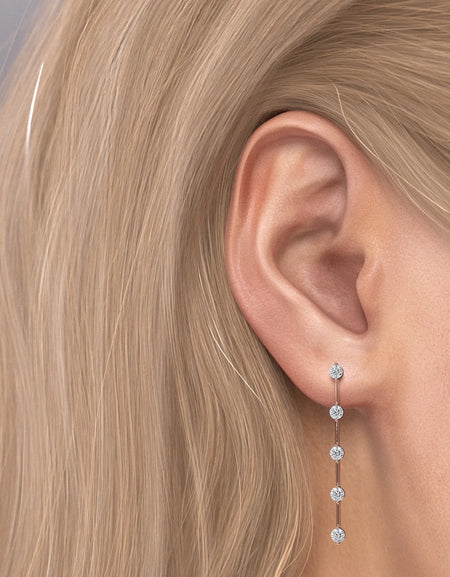 14k Rose Gold Small Distance Dangle Earrings