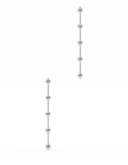 14k White Gold Small Distance Dangle Earrings