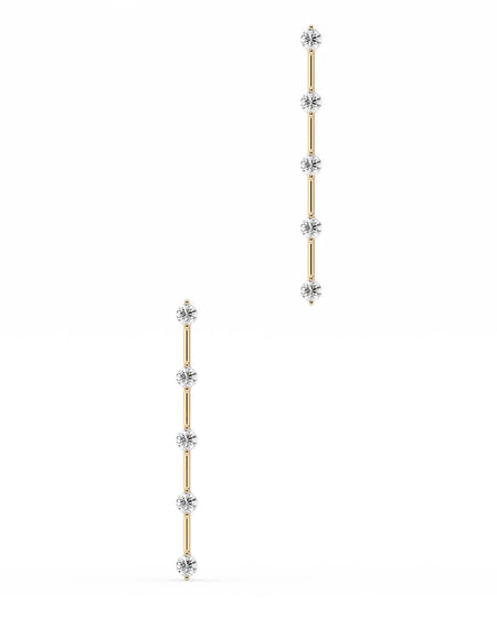 14k Yellow Gold Small Distance Dangle Earrings