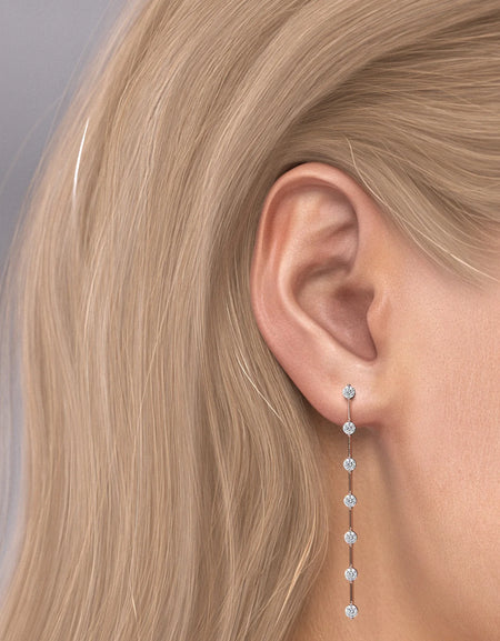 14k Rose Gold Large Distance Dangle Earrings