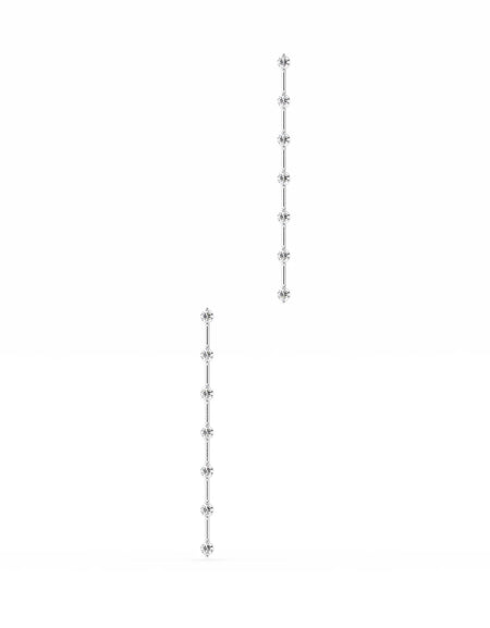 14k White Gold Large Distance Dangle Earrings