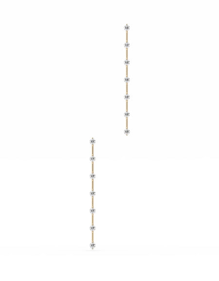 14k Yellow Gold Large Distance Dangle Earrings