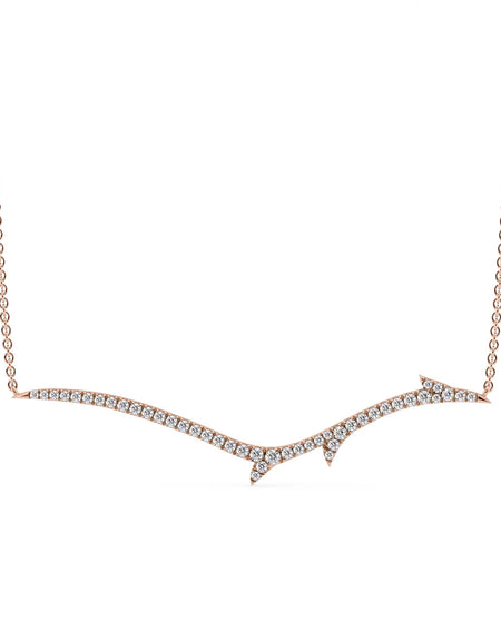 14k Rose Gold Large Twig Pave Pendant