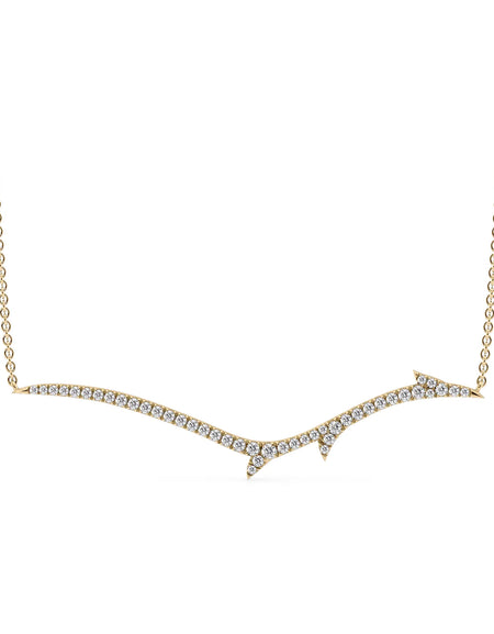 14k Yellow Gold Large Twig Pave Pendant