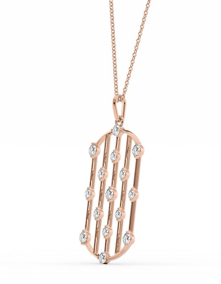 14k Rose Gold Distance Diamond Pendant
