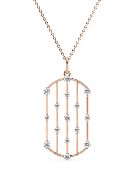 14k Rose Gold Distance Diamond Pendant