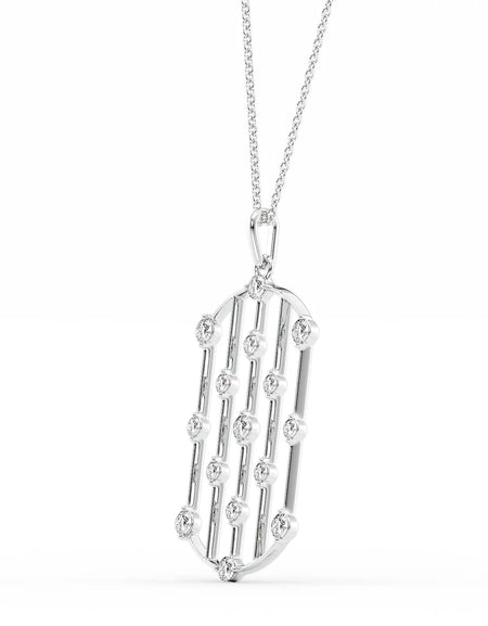 14k White Gold Distance Diamond Pendant