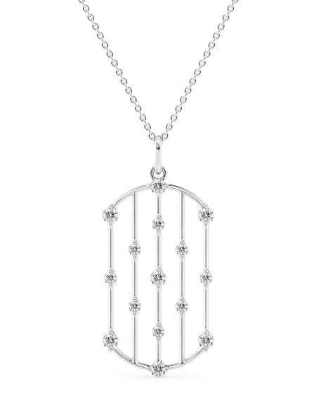 14k White Gold Distance Diamond Pendant