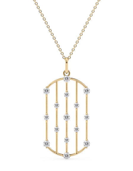 14k Yellow Gold Distance Diamond Pendant