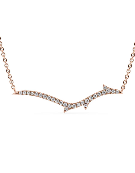 14k Rose Gold Small Twig Pave Pendant