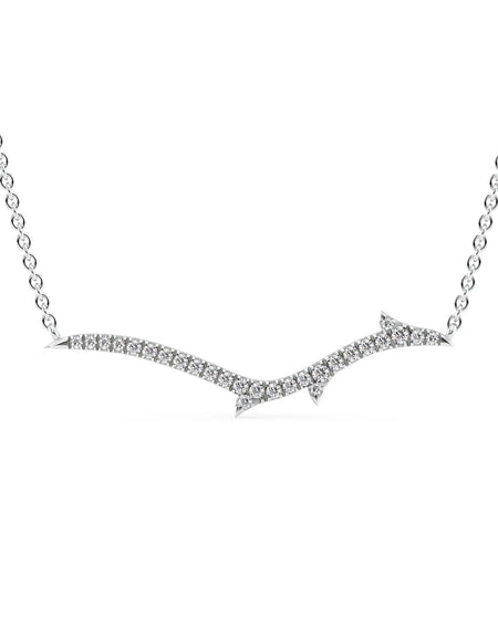 14k White Gold Small Twig Pave Pendant