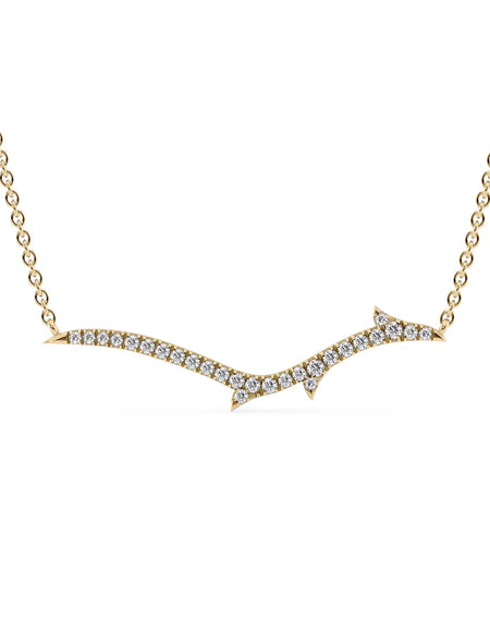 14k Yellow Gold Small Twig Pave Pendant