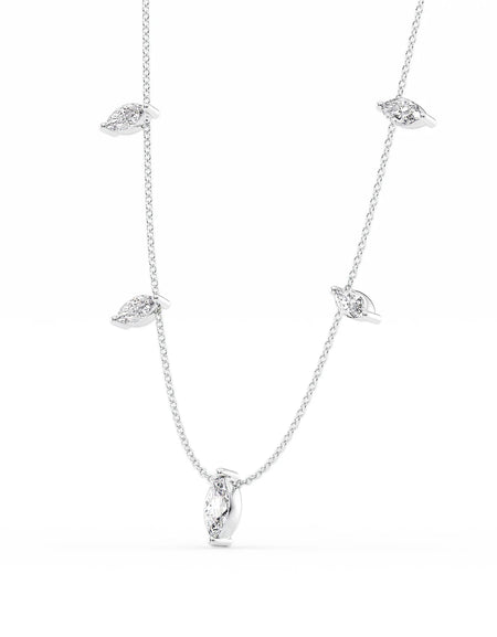 14k White Gold Marquise Diamond Pendant