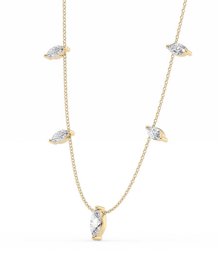 14k Yellow Gold Marquise Diamond Pendant