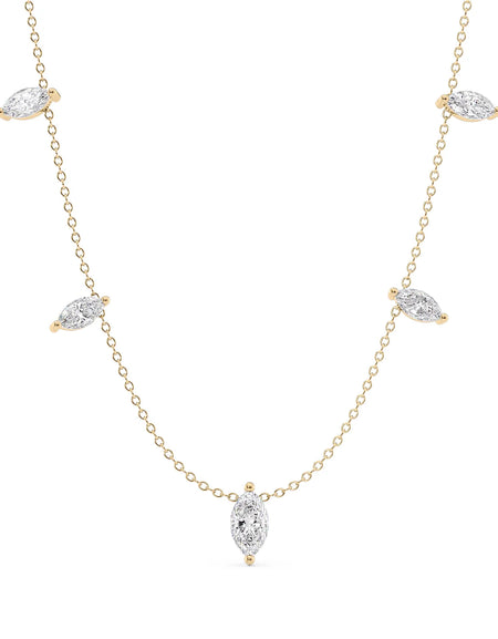 14k Yellow Gold Marquise Diamond Pendant