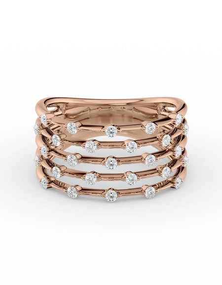 14k Rose Gold Distance Multi Ring