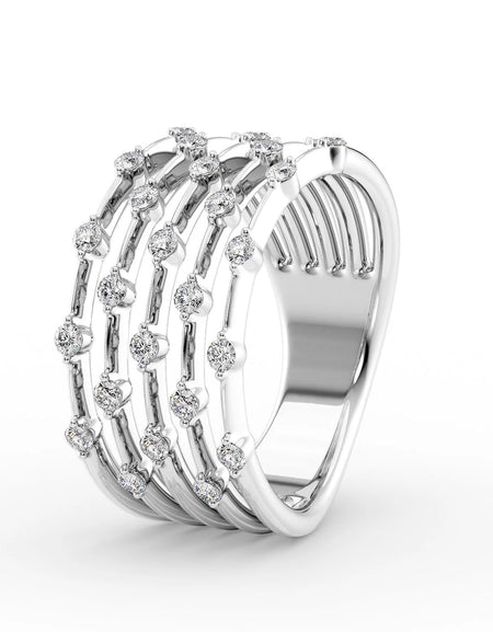 14k White Gold Distance Multi Ring